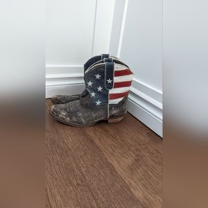 𝅺ROPER American Flag  Leather Cowboy Western Boot 9.5